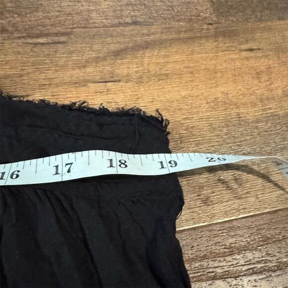 Free People Black Sleeveless Romper Frayed Edges Boho Whimsygoth Size L READ - Picture 9 of 10